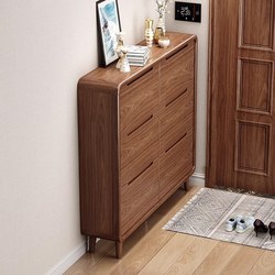 Yangman New Chinese Style Shoe Cabinet for Home Entrance, Nordic Style Ultra-Thin Flip Shoe Cabinet 17cm for Small Home Entrance