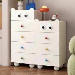Luxurious Solid Wood Cream-Style French Children's Room Small Chest of Drawers for Boys and Girls Bedroom Storage Bedside Table Toy Storage