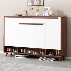 Aisen Solid Wood Shoe Cabinet for Home Entrance, Large Capacity Entryway Cabinet, Simple Modern Partition Cabinet for Living Room and Balcony