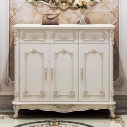 Zuoshi European-Style Shoe Cabinet for Home Entrance, Living Room, Foyer, Solid Wood, Large Capacity, Simple Modern Hall Cabinet for Home Use