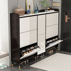 Eisen's Ultra-Thin Foyer Cabinet, Italian-Style Slate Shoe Cabinet, Home Entrance Small Apartment Ultra-Thin 17cm Flip-Top Large Capacity