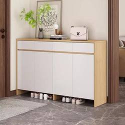 Eisenkai Solid Wood Shoe Cabinet with Large Capacity for Home Use, Light Luxury with Drawers, Integrated Entryway Storage Cabinet