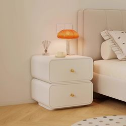 Yangman Cream Style Bedside Table Solid Wood Small Bedside Cabinet Simple Modern Bedroom Bedside Storage Cabinet Corner Storage