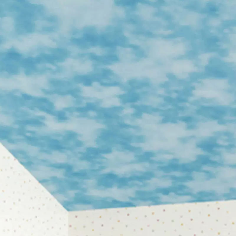 日本東理toli進口紙基環保壁紙兒童房壁紙防黴不燃卡通藍天白雲紙