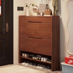 Yangman Solid Wood Shoe Cabinet, 25cm Wide, Ultra-Thin Flip-Top, for Home Entrance, Hallway, Living Room, Balcony Storage, Narrow Cabinet