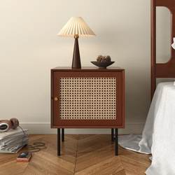 Luxurious Solid Wood Bedside Table, Simple and Modern Bedroom Bedside Cabinet, Household Storage Cabinet, Living Room Vintage Storage Cabinet