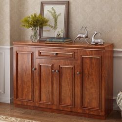 Ouyayijia New Chinese Style Shoe Cabinet for Home Entrance, Large Capacity Entryway Cabinet, Solid Wood Frame, American Style Balcony Storage