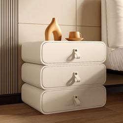 Sazaidai Solid Wood Bedside Table, Simple and Modern, Home Bedroom Bedside Cabinet, White Cream Style Small Storage Cabinet