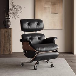 Helen Xianwu Smart Electric Executive Chair Eames Recliner Office Study Computer Chair Retro Leather Executive Chair