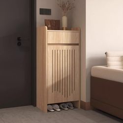 Beiju Narrow Shoe Cabinet for Home Use, Mini Size Shoe Rack for Small Apartments, Entryway Cabinet with Louvered Ventilation and Odor Prevention