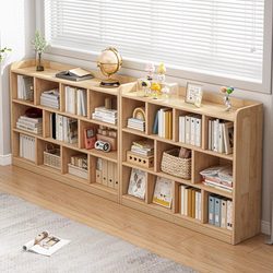 Yiqimei Solid Wood Bookshelf Floor-Standing Storage Rack Household Low Cabinet Simple Children's Bookcase Storage Organizer Backpack Cabinet Jw