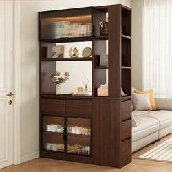 Yangman Solid Wood Entryway Cabinet, Shoe Cabinet Facing the Door, Integrated Wall-Mounted Sofa Partition Storage for Home Living Room