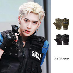 Functional Half-Finger Gloves, Niche Punk Style, Runway Show, Ds Performance, Street Dance, Disco, Rock, Cycling, Studded, Jk Accessories, Trendy