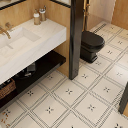 French Retro Small Tiles, Cream Style Bathroom Tiles, Kitchen Floor Tiles, Hotel, B&B, Restaurant, Toilet