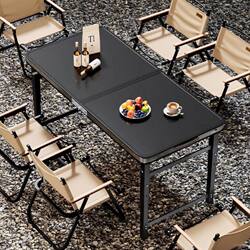 Folding Table for Outdoor Stall Setup, Portable Aluminum Alloy Camping Dining Table and Chairs, Street Vendor Table