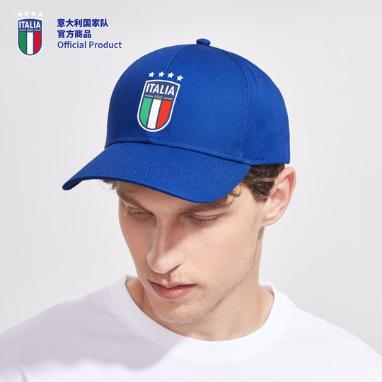 イタリア代表公式商品｜クラシックチームロゴベースボールキャップ ピークキャップ 男女兼用 サッカーバイザー