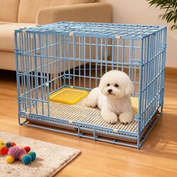 Foldable Pet Cage, Dog Cage, Cat Cage, Rabbit Cage, Reinforced Household Use with Separate Toilet, Indoor Dog Villa, Small and Medium-Sized Dog Cage