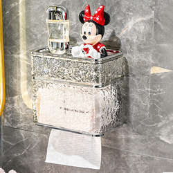 Bathroom Toilet Paper Holder, Toilet Tissue Box, Waterproof Wall-Mounted Punch-Free Toilet Paper Roll Storage Rack