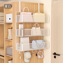 Bag Storage Organizer, Multi-Layer Wardrobe Exterior Hanging Rack, Wall-Mounted Cabinet Hook, Household Clothing and Hat Storage