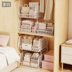 Clothing Layering Partition Wardrobe Storage Basket Bedroom Cabinet Layering Rack Home Dormitory Wardrobe Clothes Storage Rack