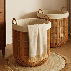 Dirty Clothes Storage Basket, Rattan Woven Clothes Basket, High-End Luxury Household Dirty Clothes Basket, High-End Laundry Basket