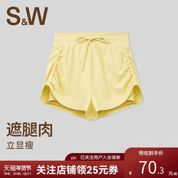 Sw Sports Shorts for Women, Summer Outerwear, Anti-Exposure, Fake Two-Piece, Running-Specific Yoga Fitness Pants, 2025 New Model