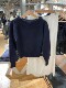 Brandygirl autumn and winter new one -word collar BM knit sweater feminine thin long -sleeved sweater short jacket tide