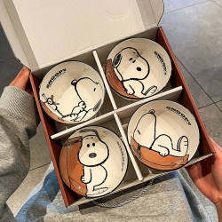 Snoopy Ceramic Tableware Rice Bowl Personal Set for Home Use 2025 New Model High-Value Birthday Gift