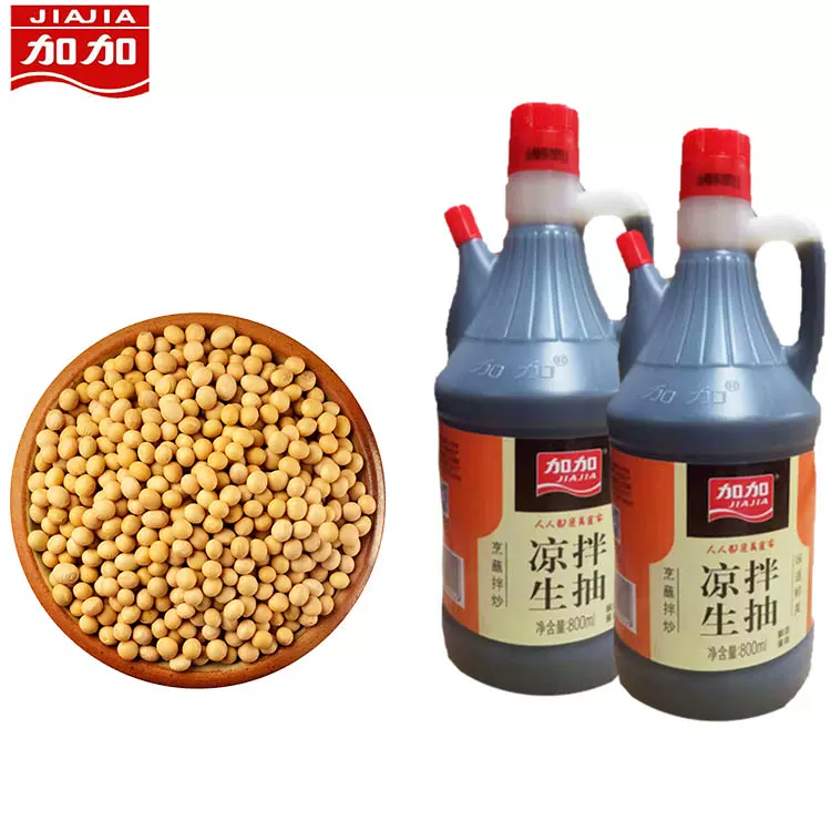 加加凉拌生抽 800ml*12纯粮黄豆酿造无添加酱油厨房调味料整箱
