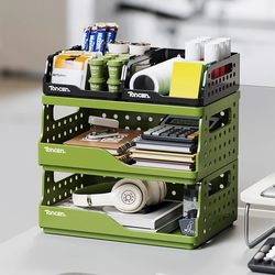 Desktop Storage Rack Office Desk Workstation File Storage Rack Miscellaneous Items Snack Storage Basket Organizer Box Stationery