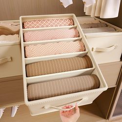 Japanese Clothing Storage Box for Home Use, Clothes and Pants Organizer with Lid, Divided Wardrobe Storage, Layered Storage Solution