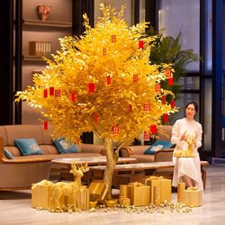 Artificial Golden Banyan Tree, Money Tree, Wishing Tree, Fake Tree, Large Fake Tree, Red Envelope Tree, Shopping Mall Holiday Decoration, Blessing Tree