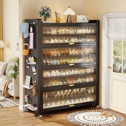Shoe Cabinet for Home Entrance, Multi-Layer Steel Storage Cabinet, Large Capacity, Wall-Mounted, Integrated Dust-Proof Shoe Rack