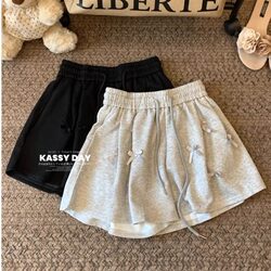 Clearance Sale~ Slimming Shorts for Women with Elastic Waist, Stylish Bow Design, Loose Casual Wide-Leg Hot Pants for Petite Figures
