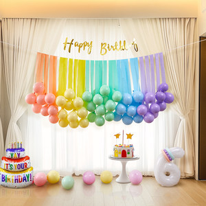 
Internet celebrity ins children's birthday party balloon decoration decoration little girl tassel photo props atmosphere scene