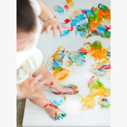 Baby's First Birthday Hand and Foot Print Keepsake Canvas Frame Full Moon Hundred Days Creative DIY Display Stand