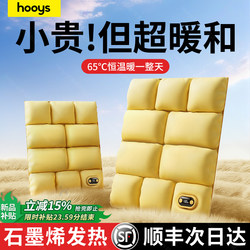 【Double-Sided Heating】Down-Style Hand Warmer 2025 New Model USB Rechargeable Graphene Waterless Hot Water Bag Explosion-Proof 3C Certified Student Girl Gift Warm Uterus Hot Compress Belly Magic Tool