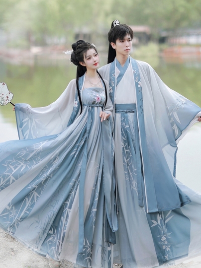 Jade Orchid Hanfu カップルセット - 唐王朝スタイル - F23-0502