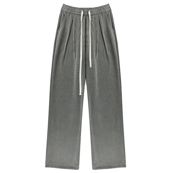 
Gray wide-leg pants for women in spring, autumn and winter plus velvet high waist loose draping casual sports straight corduroy pants