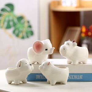 
Succulent flowerpot ceramic animal cute cartoon creative personality simple breathable home desktop decoration succulent flowerpot