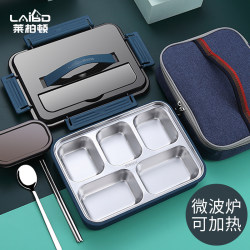 304 Stainless Steel Insulated Lunch Box Microwave Portable Compartmentalized Lunch Box Set for Students and Office Workers