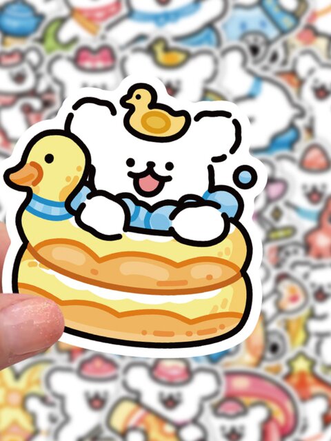 Line Dog Stickers 104 lines of line puppy cute cartoon stickers high face value children ...