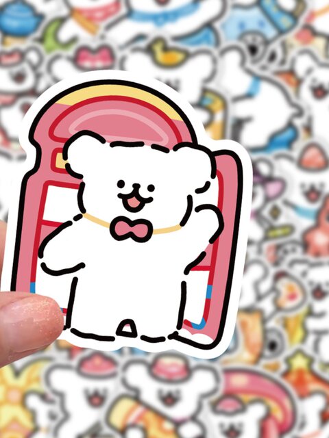 Line Dog Stickers 104 lines of line puppy cute cartoon stickers high face value children ...