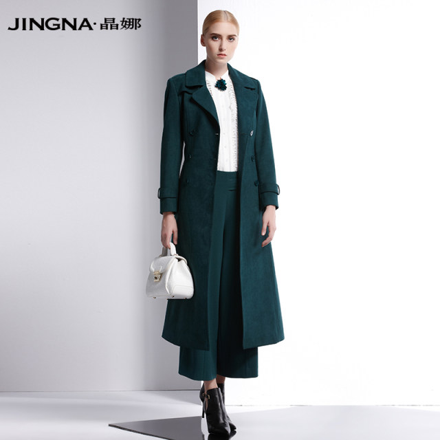 Jingna brand women's new dark green windbreaker HK31602J