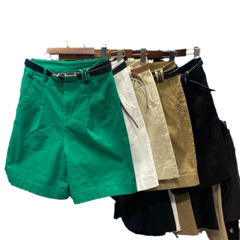 Large size wide-leg five-point mid-size pants and shorts loose