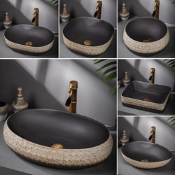 Countertop Basin Antique-Style Washbasin Artistic European Retro Washbasin Ceramic Bathroom Sink Outdoor