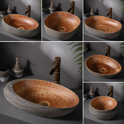 Countertop Washbasin Ceramic Art Retro Washbasin Home Bathroom Sink Chinese Style Single Basin