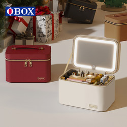 Led Mirror Makeup Bag Large Capacity Internet Celebrity 2026 New Portable Beauty Tool Cosmetics Lipstick Storage Box