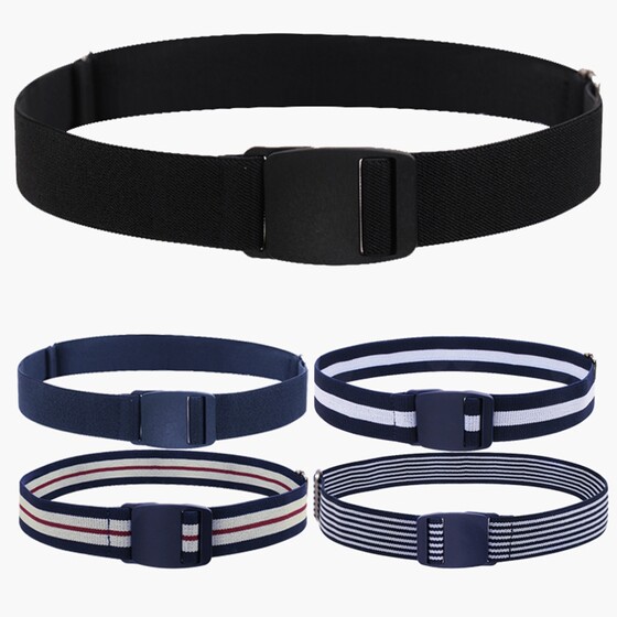 
Men's and women's elastic belt, adjustable elastic band, plastic buckle, leather trouser belt with skirt, extended waist down jacket