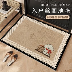 High-End Silk Loop Entryway Doormat, Non-Slip Carpet for Bedroom Entrance, Customizable and Stain-Resistant